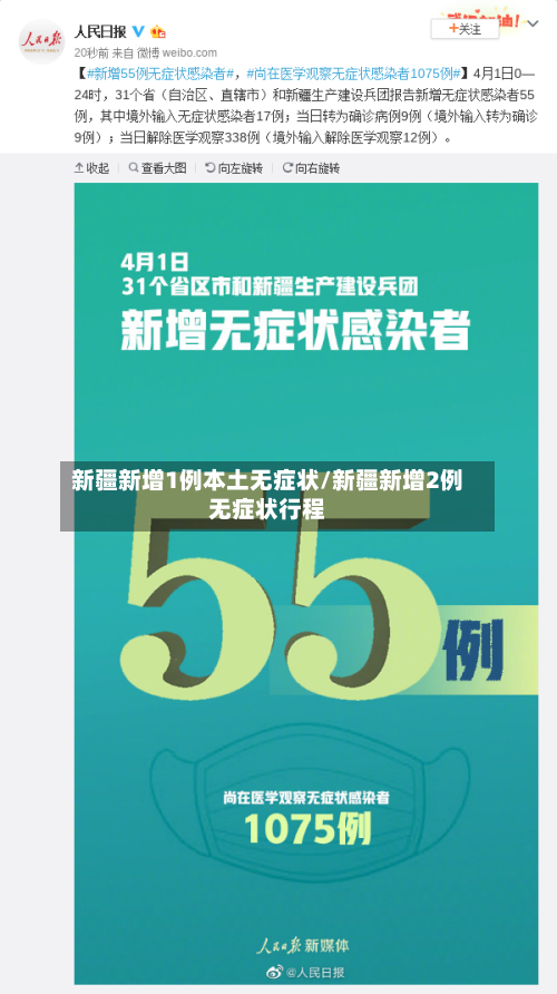 新疆新增1例本土无症状/新疆新增2例无症状行程-第1张图片