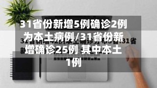 31省份新增5例确诊2例为本土病例/31省份新增确诊25例 其中本土1例-第3张图片